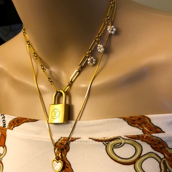 Repurposed Aunthentic Louis Vuitton padlock with New Stainless steel necklace. - Picture 2 of 6